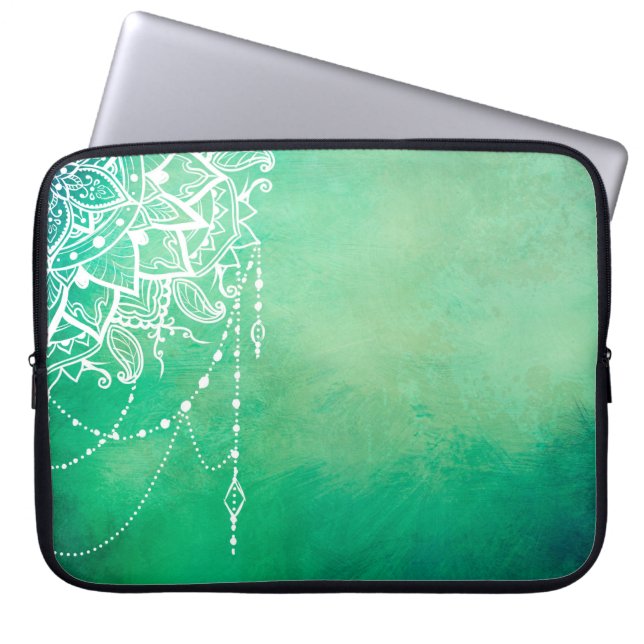 Mandala bakgrundmandala andlig laptop fodral (Framsidan)