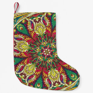 Mandala Bandana: Vintage Sömlös design. Liten Julstrumpa