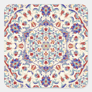 Mandala Beauty: Colorful Cultural Mosaic Fyrkantigt Klistermärke