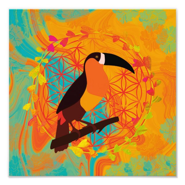 Mandala bird fototryck (Framsidan)