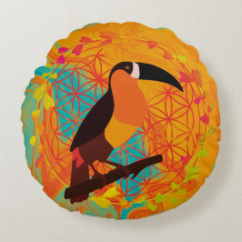 Mandala bird rund kudde