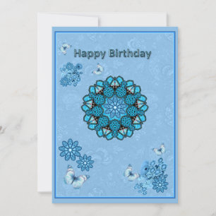 Mandala Birthday-platta kort