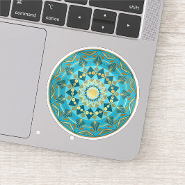 Mandala Blå Guld Klistermärken