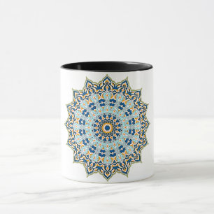Mandala Blå och Orange Mugg