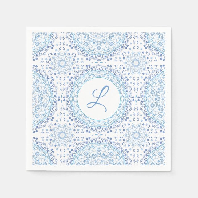 Mandala Blått Pappersservett (Framsidan)