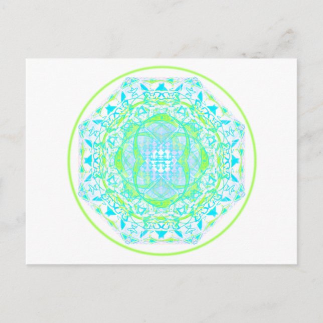 Mandala_bleu_vert Vykort (Framsida)