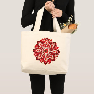 Mandala/blomma design jumbo tygkasse