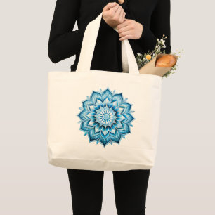 Mandala/blomma design jumbo tygkasse
