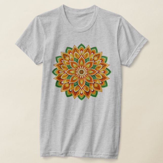 Mandala/blomma design t shirt (Laydown)