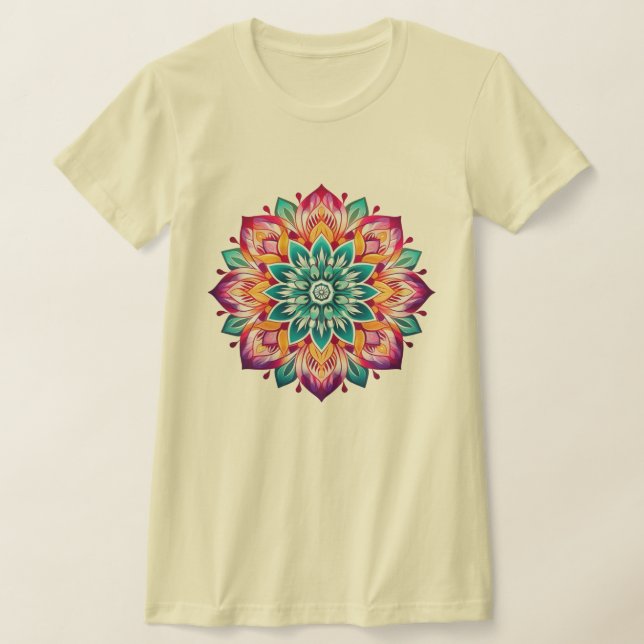 Mandala/blomma design t shirt (Laydown)