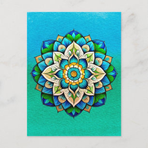 Mandala/blomma design vykort