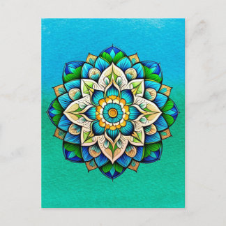 Mandala/blomma design vykort