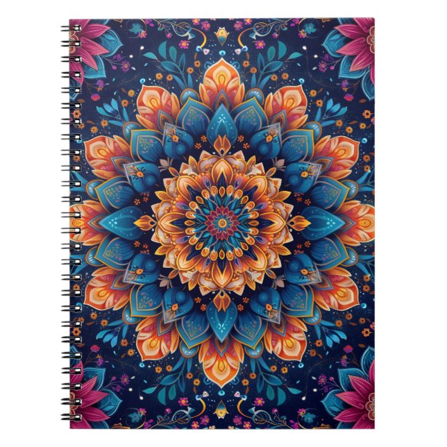 Mandala Blomma Digital Konst Stil-23907 Anteckningsbok (Framsidan)