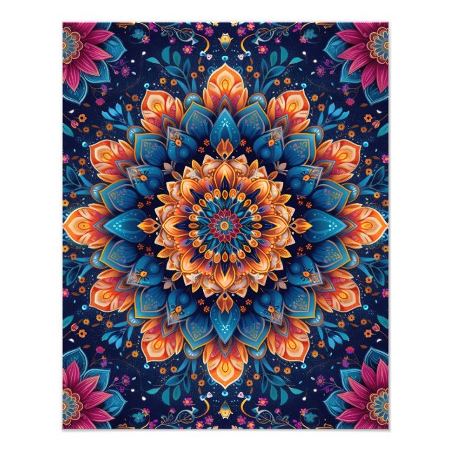 Mandala Blomma Digital Konst Stil-23907 Fototryck (Framsidan)