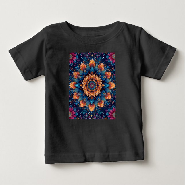 Mandala Blomma Digital Konst Stil-23907 T Shirt (Framsida)