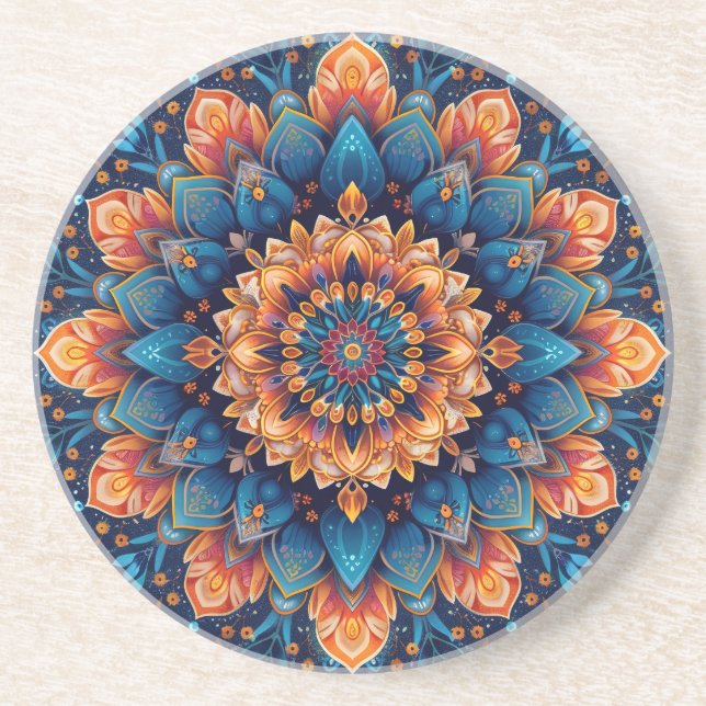 Mandala Blomma Digital Konst Stil-23907. Underlägg (Framsidan)