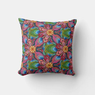 Mandala Blommigt Design in blues and pinues Kudde