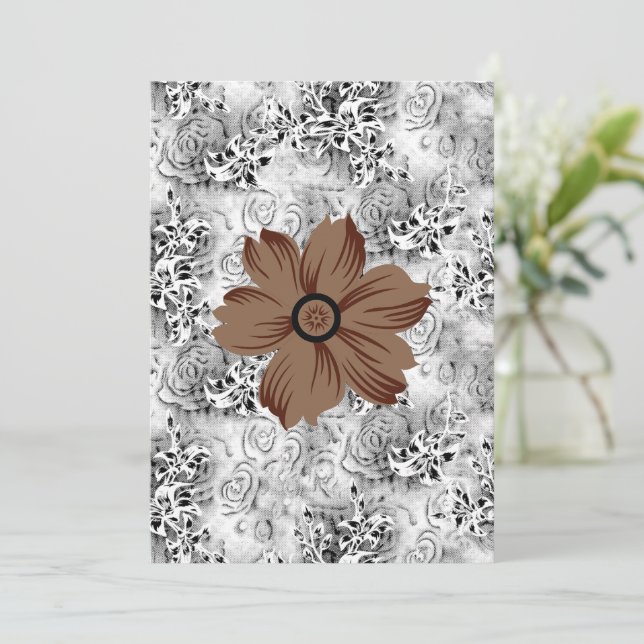 Mandala Blommkonst | Jordnära Blommig Design Inbjudningar (Stående Fram)