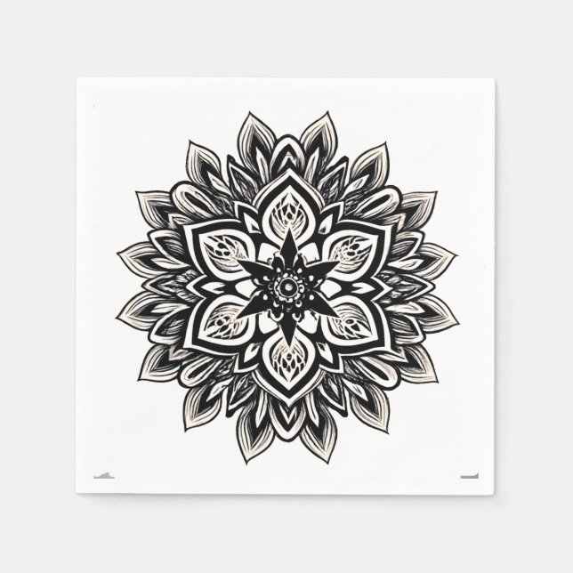 mandala blommönster art pappersservett (Framsidan)