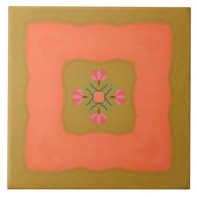 mandala blommönsterdesign kakelplatta (Framsidan)