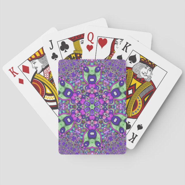 Mandala Blommor Casinokort (Baksidan)
