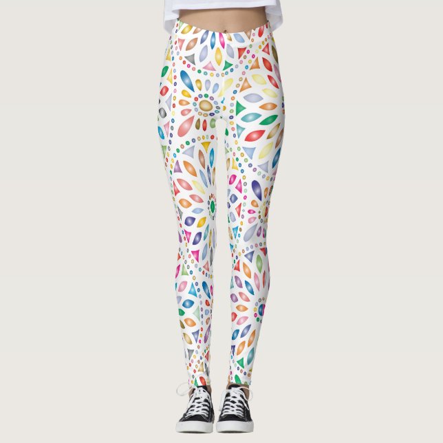mandala blommor leggingar leggings (Framsida)