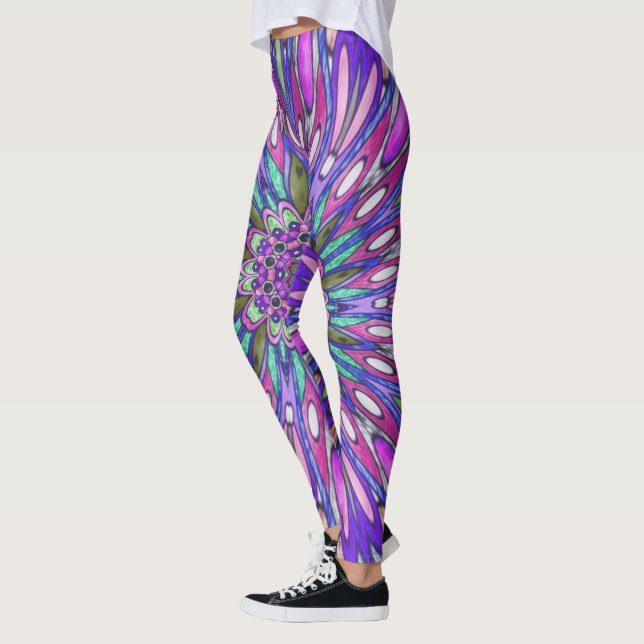 Mandala Blommor Leggings (Vänster)