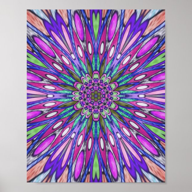 Mandala Blommor Poster (Framsidan)