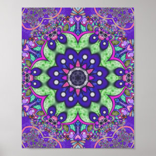 Mandala Blommor Poster