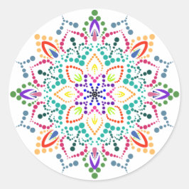 Mandala Blommor Runt Klistermärke