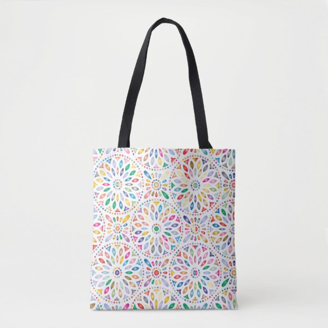mandala blommor shoppingbag tygkasse (Framsida)
