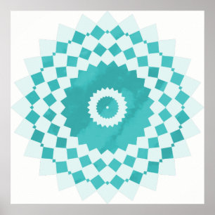 Mandala Blue Turcos Himlar Mönster Poster