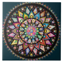 Mandala Bohemian myriad från färg Kakelplatta
