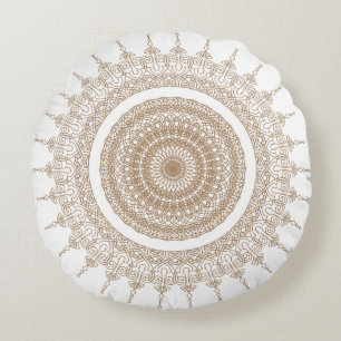 Mandala Bohemian White Boho Rund Kudde