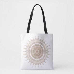 Mandala Bohemian White Boho Tygkasse