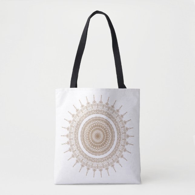 Mandala Bohemian White Boho Tygkasse (Framsida)