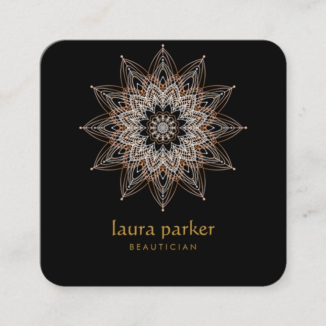 Mandala Boho Art Healing Therapy Yoga Holistic Fyrkantigt Visitkort (Framsida)