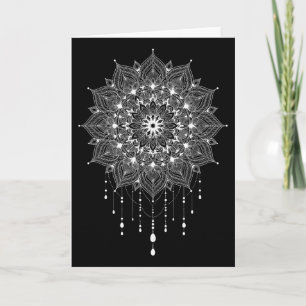 Mandala Boho Lotus Zen Konst Buddha Botanisk Sukku Kort
