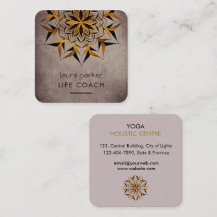 Mandala Boho Tribal Art Yoga Massage Terapi Fyrkantigt Visitkort