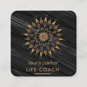 Mandala Boho Tribal Art Yoga Massage Terapi Fyrkantigt Visitkort