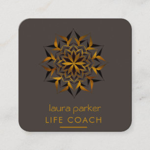 Mandala Boho Tribal Art Yoga Massage Therapy Fyrkantigt Visitkort