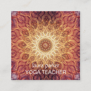 Mandala Boho Yoga Meditation Holistic Squar Fyrkantigt Visitkort