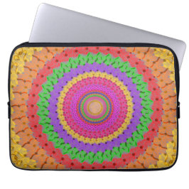 Mandala Boll gult crochet stil - Laptop Fodral