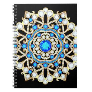 Mandala brooch jewelry, designad inslag. Tribal et Anteckningsbok
