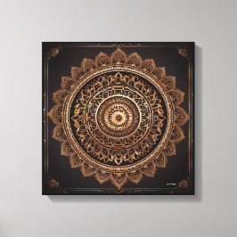 Mandala, Brown och Beige, Stretched Kanvastryck