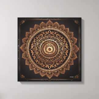 Mandala, Brown och Beige, Stretched Kanvastryck