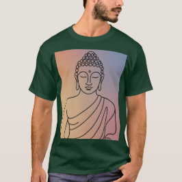 Mandala Buddha T-Shirt: Lugn Linje Konst Zen Ande T Shirt