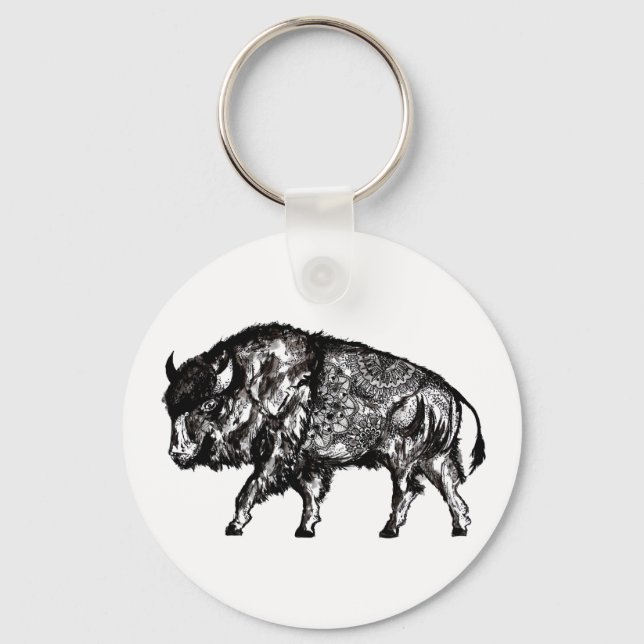 Mandala Buffalo Nyckelring (Framsida)