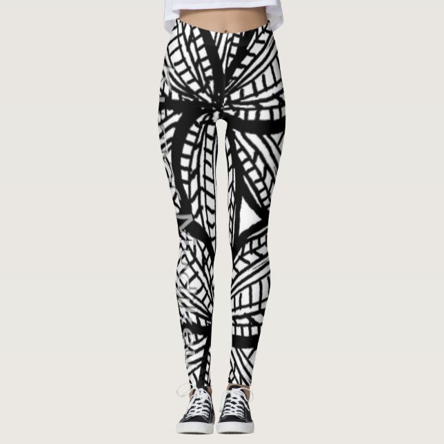 MANDALA BW AER GEOMETRICLeggings Leggings (Framsida)