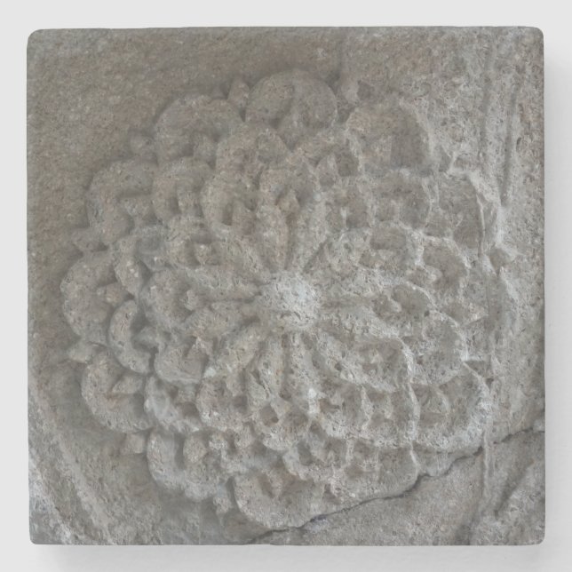 Mandala Carved Stone Photo Marble Stone Underlägg (Framsidan)